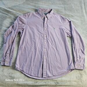 Ralph Lauren Purple/ White Men Button Down Shirt Plaid Long Sleeve Size XXL pony